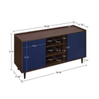 Manhattan Comfort Duane Mid-Century Modern 4-Piece Living Room Set in Navy Blue