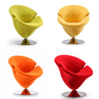 Manhattan Comfort Tulip Modern 4-Piece Accent Chair in Green, Orange, Red and Yellow