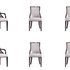 Manhattan Comfort Grand Traditional 6-Piece Dining Chair Set in Light Gray