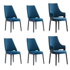 Manhattan Comfort Kara Modern 6-Piece Dining Chair Set in Blue