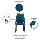 Manhattan Comfort Kara Modern 6-Piece Dining Chair Set in Blue
