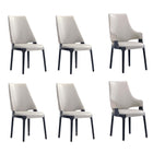 Manhattan Comfort Kara Modern 6-Piece Dining Chair Set in Light Gray