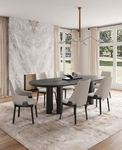 Manhattan Comfort Kara Modern 6-Piece Dining Chair Set in Light Gray