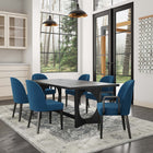 Manhattan Comfort Hillman Modern 6-Piece Dining Chair Set in Blue