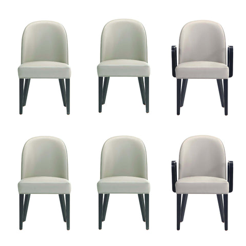 Manhattan Comfort Hillman Modern 6-Piece Dining Chair Set in Light Gray