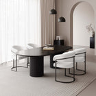 Manhattan Comfort Augusta Modern Vegan Leather Metal Dining Chair in White - Set of 4