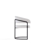 Manhattan Comfort Augusta Modern Vegan Leather Metal Dining Chair in White - Set of 4