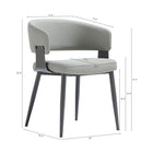 Manhattan Comfort Luce Modern Textured Vegan Leather Metal Dining Chair in Stone Gray - Set of 4