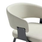 Manhattan Comfort Luce Modern Textured Vegan Leather Metal Dining Chair in Oatmeal - Set of 4