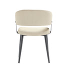 Manhattan Comfort Luce Modern Textured Vegan Leather Metal Dining Chair in Sand - Set of 4