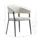 Manhattan Comfort Belle Modern Metal Upholstered Dining Chair in Oatmeal - Set of 4