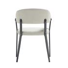Manhattan Comfort Belle Modern Metal Upholstered Dining Chair in Oatmeal - Set of 4