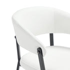 Manhattan Comfort Belle Modern Metal Upholstered Dining Chair in White - Set of 4