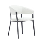 Manhattan Comfort Belle Modern Metal Upholstered Dining Chair in White - Set of 4