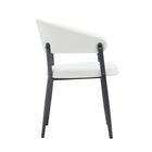 Manhattan Comfort Belle Modern Metal Upholstered Dining Chair in White - Set of 4