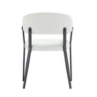 Manhattan Comfort Belle Modern Metal Upholstered Dining Chair in White - Set of 4