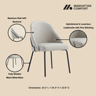 Manhattan Comfort Gracie Modern Vegan Leather Metal Dining Chair in Stone Gray and Black - Set of 4