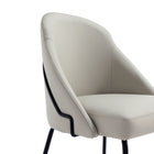 Manhattan Comfort Gracie Modern Vegan Leather Metal Dining Chair in Stone Gray and Black - Set of 4
