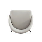 Manhattan Comfort Gracie Modern Vegan Leather Metal Dining Chair in Stone Gray and Black - Set of 4