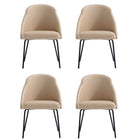 Manhattan Comfort Gracie Modern Vegan Leather Metal Dining Chair in Tan and Black - Set of 4