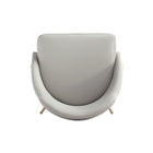 Manhattan Comfort Gracie Modern Vegan Leather Metal Dining Chair in Stone Gray and Gold - Set of 4