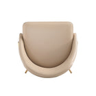 Manhattan Comfort Gracie Modern Vegan Leather Metal Dining Chair in Tan and Gold - Set of 4