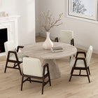 Manhattan Comfort Stella Modern Velvet Wood Armchair in Cream - Set of 4