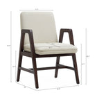 Manhattan Comfort Stella Modern Velvet Wood Armchair in Cream - Set of 4