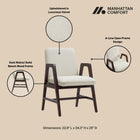 Manhattan Comfort Stella Modern Velvet Wood Armchair in Cream - Set of 4