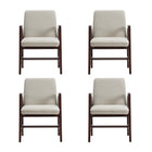 Manhattan Comfort Stella Modern Velvet Wood Armchair in Champagne - Set of 4