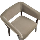 Manhattan Comfort Blake Modern Faux Mohair Wood Armchair in Linen - Set of 4