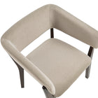 Manhattan Comfort Blake Modern Faux Mohair Wood Armchair in Natural - Set of 4