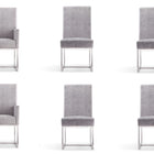 Manhattan Comfort Element Modern 6-Piece Dining Chair Set in Gray
