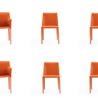 Manhattan Comfort Paris Modern 6-Piece Dining Chair Set in Coral