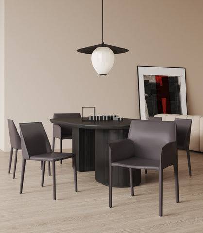 Manhattan Comfort Paris Modern 6-Piece Dining Chair Set in Gray