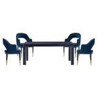Manhattan Comfort Carrington and Rockaway Modern Industry Chic 5-Piece Dining Set in Midnight Blue and Black