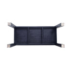 Manhattan Comfort Carrington and Rockaway Modern Industry Chic 5-Piece Dining Set in Midnight Blue and Black