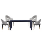 Manhattan Comfort Carrington and Rockaway Modern Industry Chic 5-Piece Dining Set in Light Gray and Black