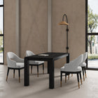 Manhattan Comfort Carrington and Rockaway Modern Industry Chic 5-Piece Dining Set in Light Gray and Black