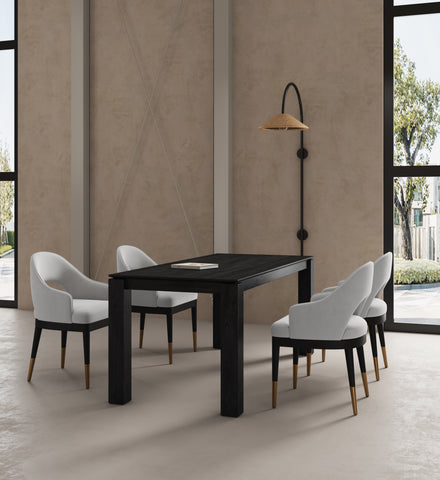 Manhattan Comfort Carrington and Rockaway Modern Industry Chic 5-Piece Dining Set in Light Gray and Black