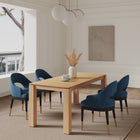 Manhattan Comfort Carrington and Rockaway Modern Industry Chic 5-Piece Dining Set in Midnight Blue and Natural