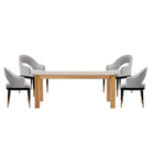 Manhattan Comfort Carrington and Rockaway Modern Industry Chic 5-Piece Dining Set in Light Gray and Natural