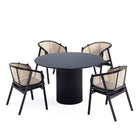 Manhattan Comfort Hathaway and Versailles Modern Industry Chic 5-Piece Dining Set in Black and Natural