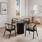 Manhattan Comfort Hathaway and Versailles Modern Industry Chic 5-Piece Dining Set in Black and Natural
