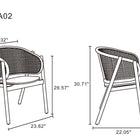 Manhattan Comfort Hathaway and Versailles Modern Industry Chic 5-Piece Dining Set in Black and Natural