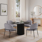 Manhattan Comfort Flor and Hathaway Modern Industry Chic 5-Piece Dining Set in Gray and Black