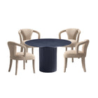 Manhattan Comfort Hathaway and Palmer Modern Industry Chic 5-Piece Dining Set in Ivory and Black