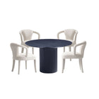Manhattan Comfort Hathaway and Palmer Modern Industry Chic 5-Piece Dining Set in Silver Lining and Black