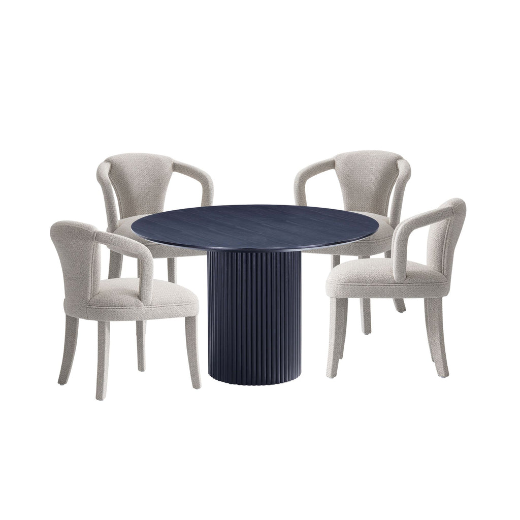 Manhattan Comfort Hathaway and Palmer Modern Industry Chic 5-Piece Dining Set in Gold Dust and Black