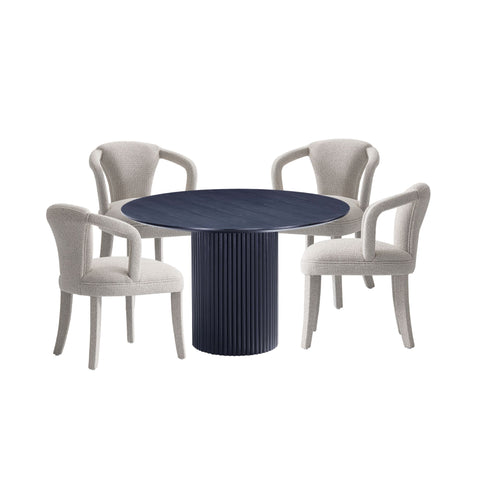 Manhattan Comfort Hathaway and Palmer Modern Industry Chic 5-Piece Dining Set in Gold Dust and Black